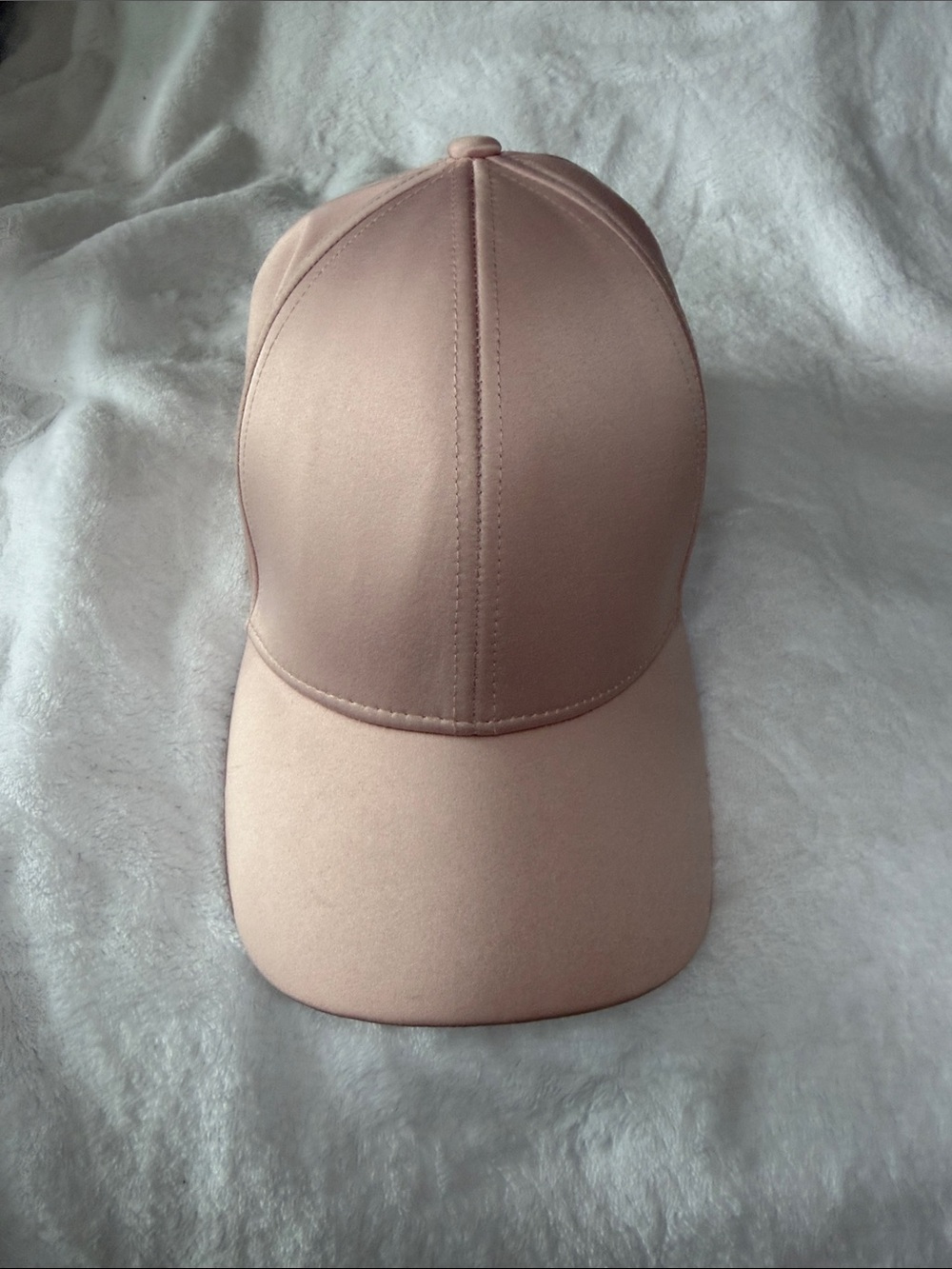 Wilfred Satin Baseball Cap in Blush Pink